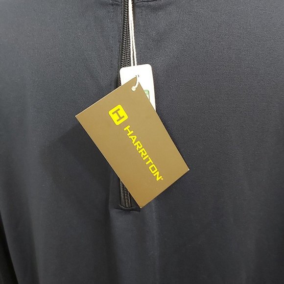 Harriton M748 Men Large Advantage Snag Protection Quarter-Zip Navy Golf Shirt - Picture 10 of 11